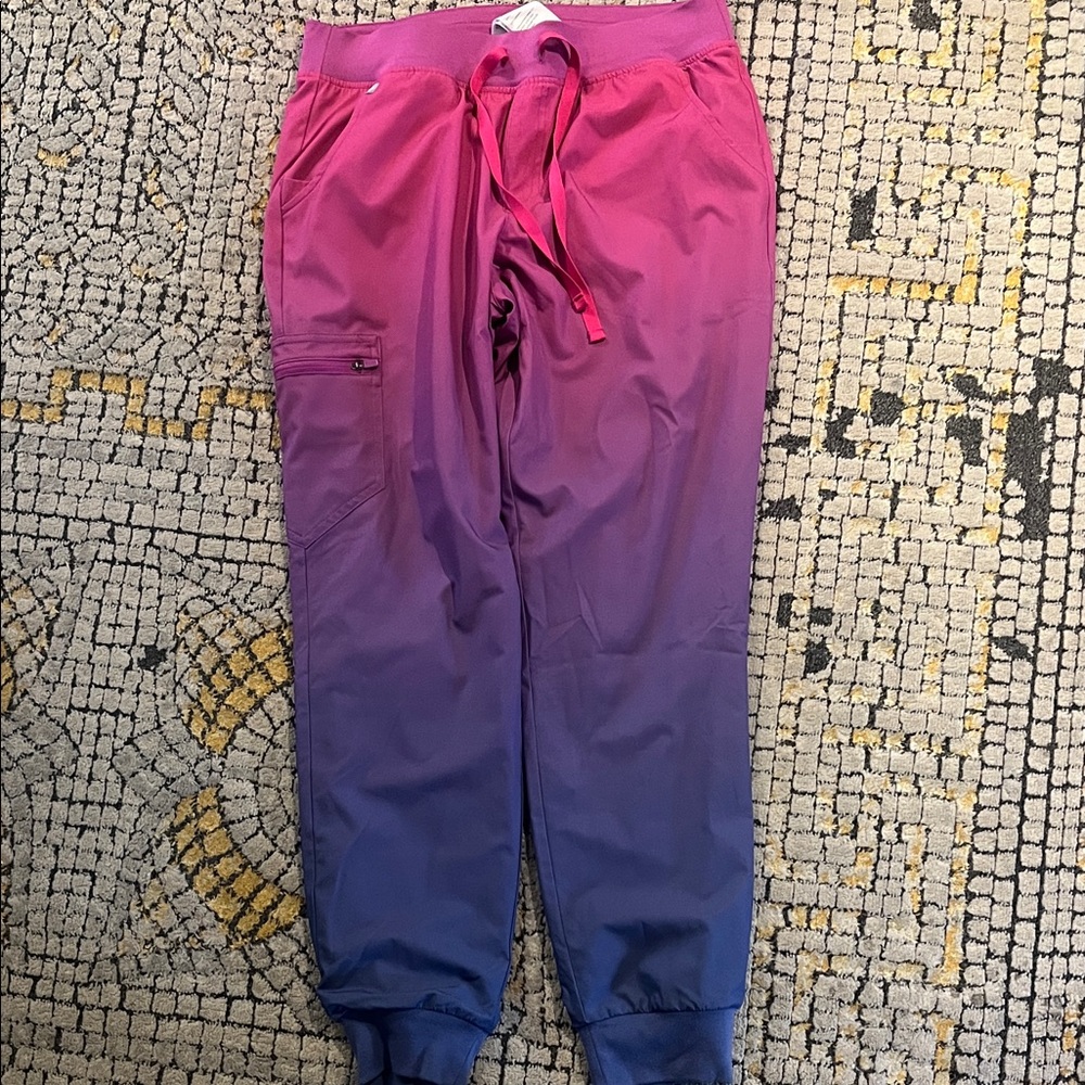Figs Pink and Purple Ombre Jogger scrub Pants